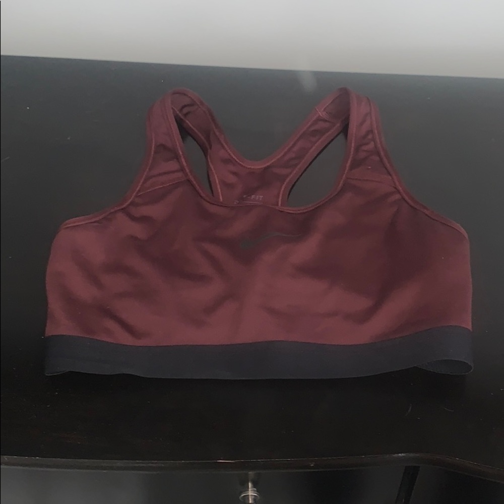 Nike dri fit maroon sports bra